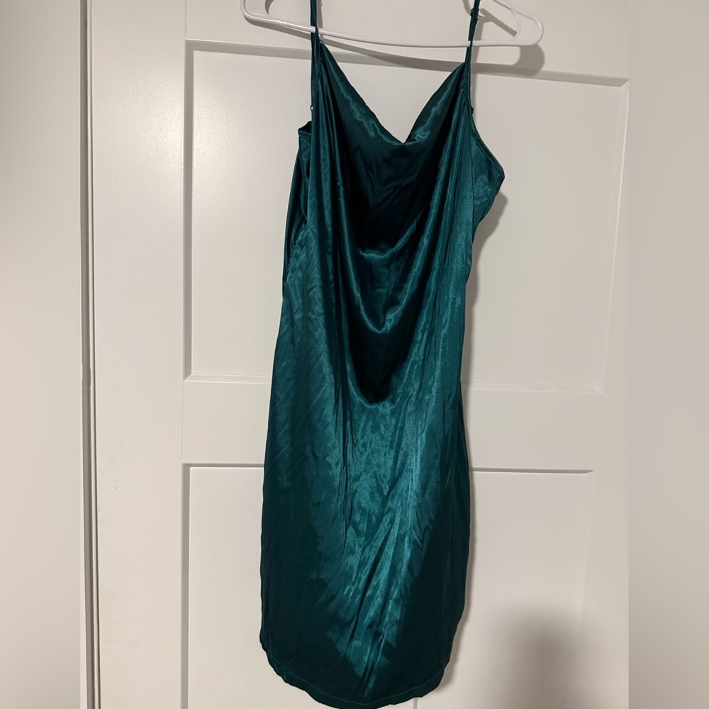 SHEIN Emerald Satin Slip Dress